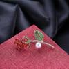 New Hot Beautiful Crystal Trendy Rose Red Flower Brooch Pins Jewelry Women Alloy Brooches Accessories Jewelry Gfit