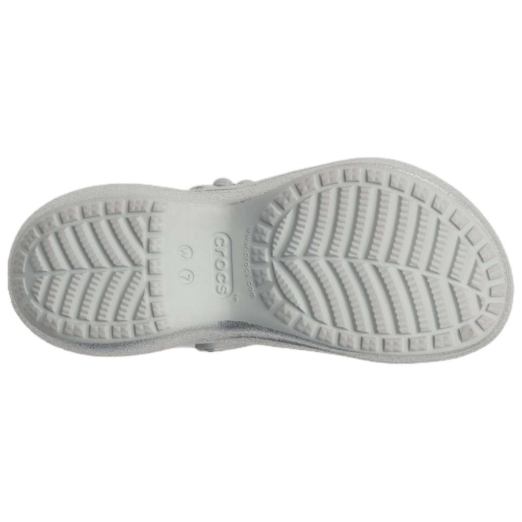 SMFK x Crocs Little Whale Sparkling Flower Comfortable & Versatile Hole Shoes Women's Silver
