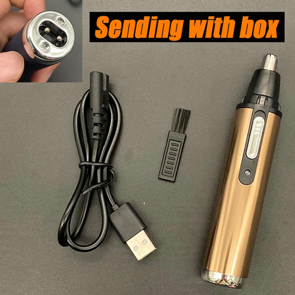 

Электрический триммер для бритья, триммер для носа, ушей, безопасный уход за лицом, триммер для волос в носу для мужчин, бритва для удаления волос, машина для чистки бороды золотой