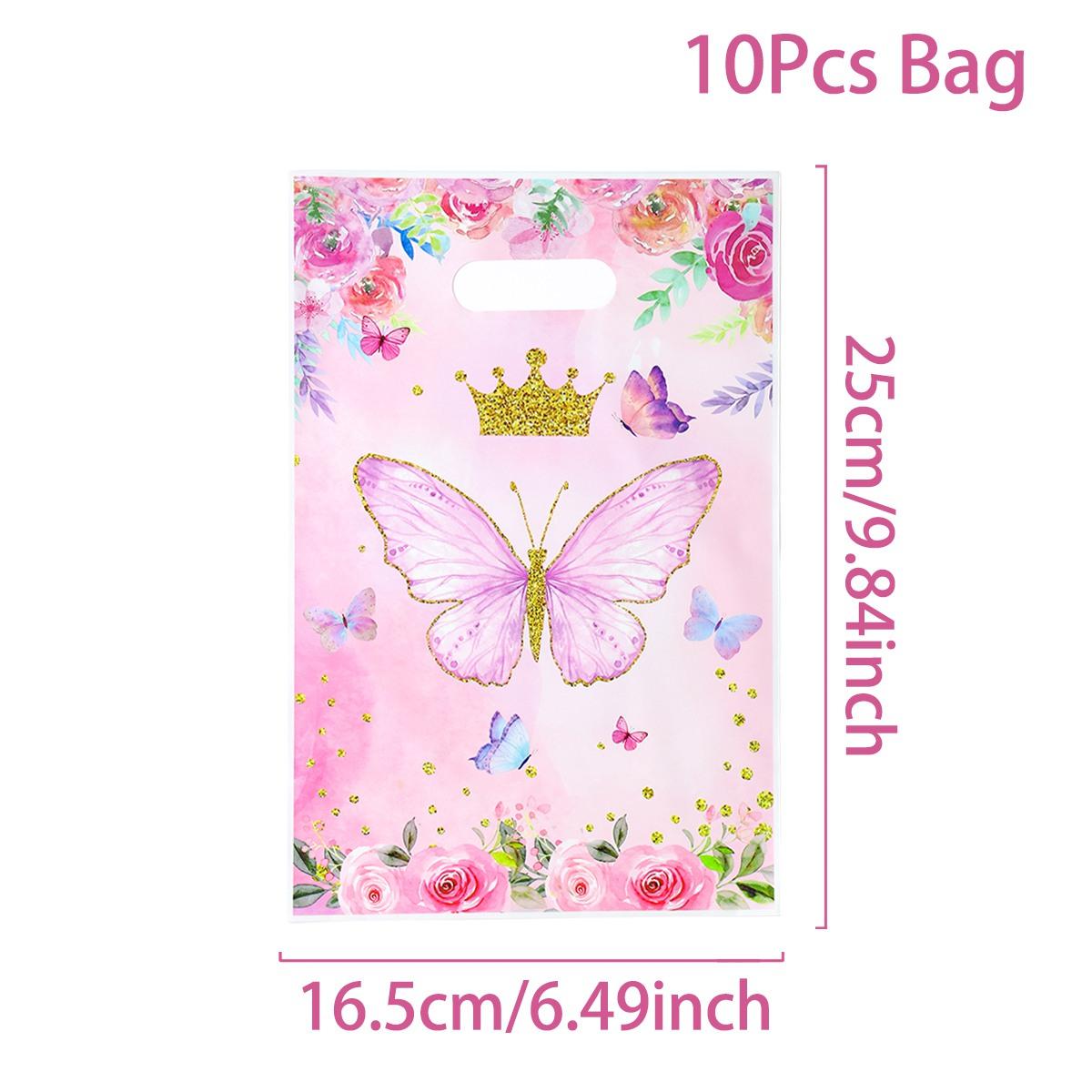 

Pink Butterfly Backdrop Tableware Butterfly Birthday Party Decoration For Girl DIY Gift Butterflies Background Baby Shower Decor
