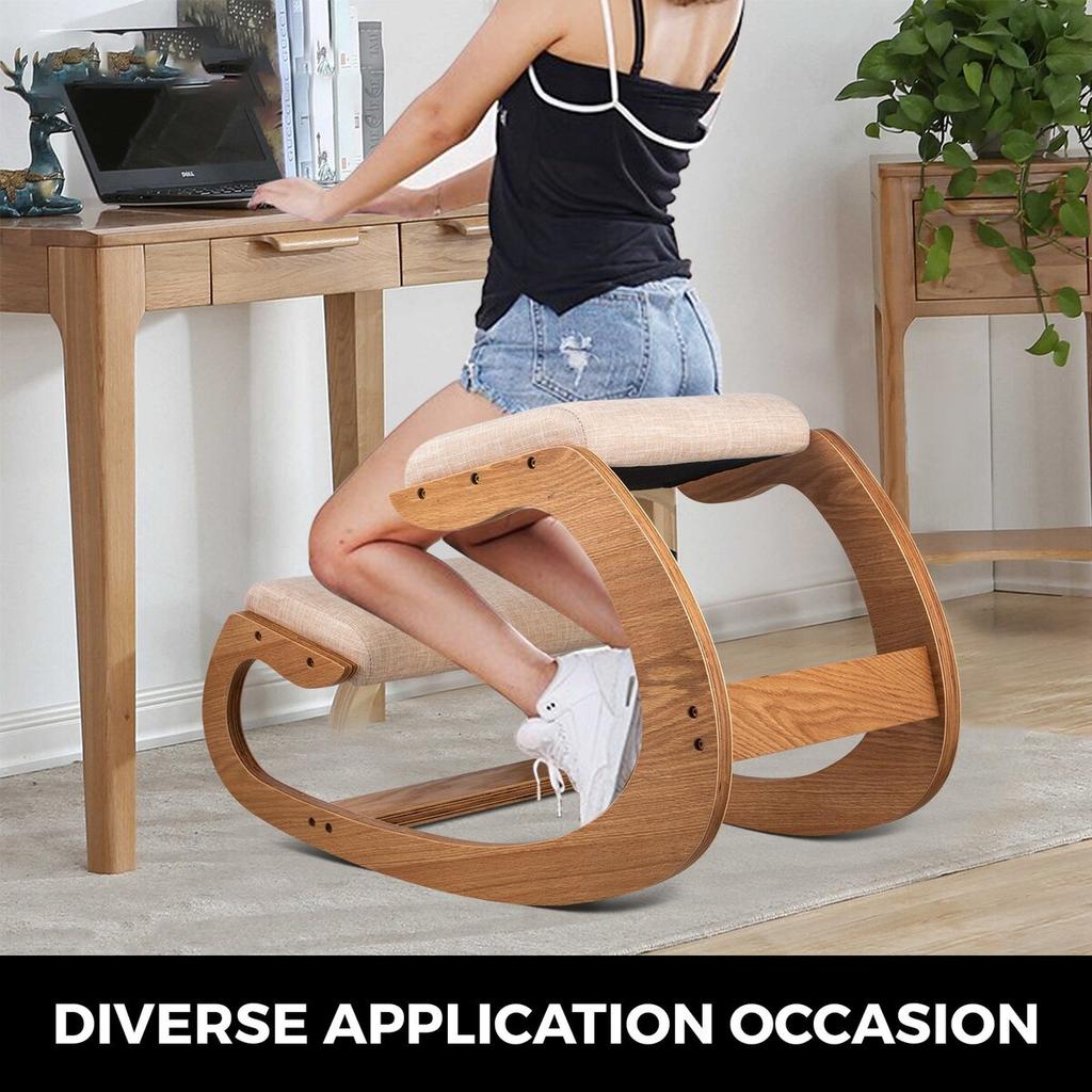 Silla ergonómica de rodillas Capacidad de carga de 220 LB Silla de escritorio de postura de rodillas Taburete con cojín para la cadera Taburete ergonómico de rodillas para oficina en casa Buena postura