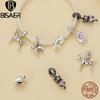 BISAER Plata 925 Encanto Lindo Perro Cuentas Perro Salchicha Mascota Animal Colgante Chapado en Platino Apto Mujeres Pulsera DIY Joyería Fina