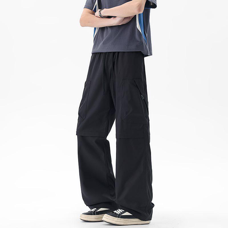 Men's Solid Color Wide Leg Work Pants