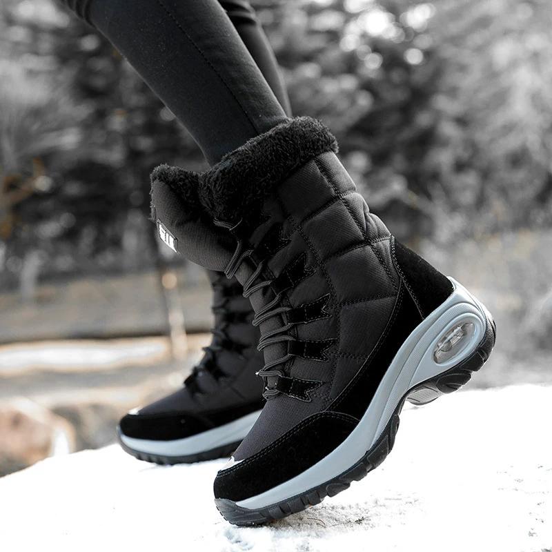 2026Winter New Women's Boots Fashion High-Top Cotton Shoes Outdoor Waterproof Snow Boots Plush Warm Winter Boots for Women Botas