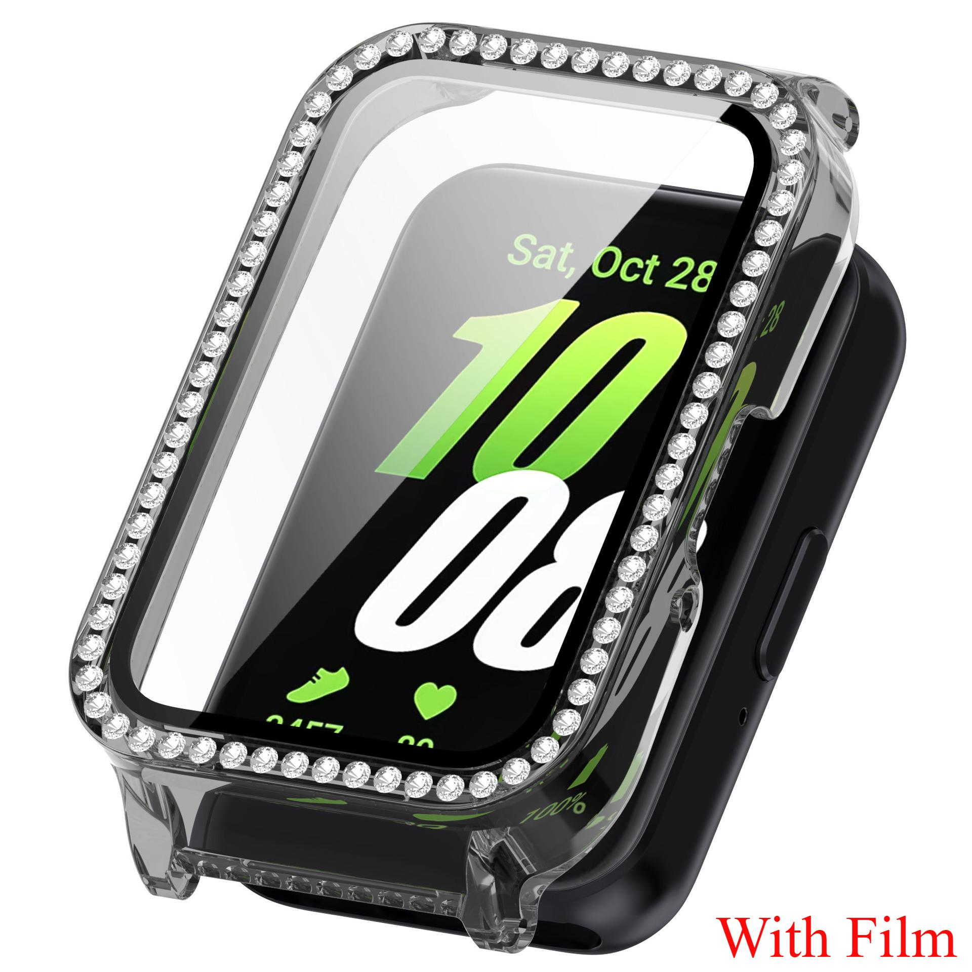 

Защитный Блестящий PC Полый Чехол Для Samsung Galaxy Fit 3 Умные Часы Ремешок Алмазный Хрустальный Бампер Защитная Крышка Экран