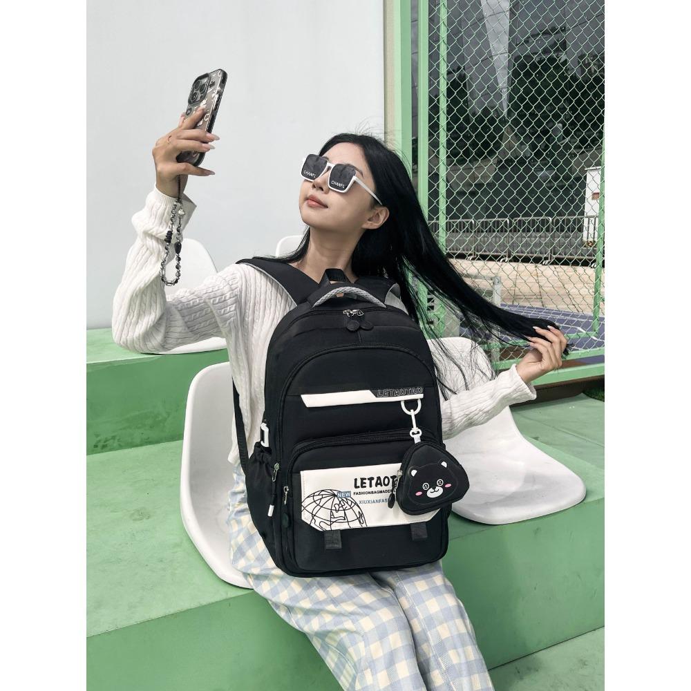 New student schoolbag Japanese trendy cool college student fashion backpack junior high school large capacity female high school backpack