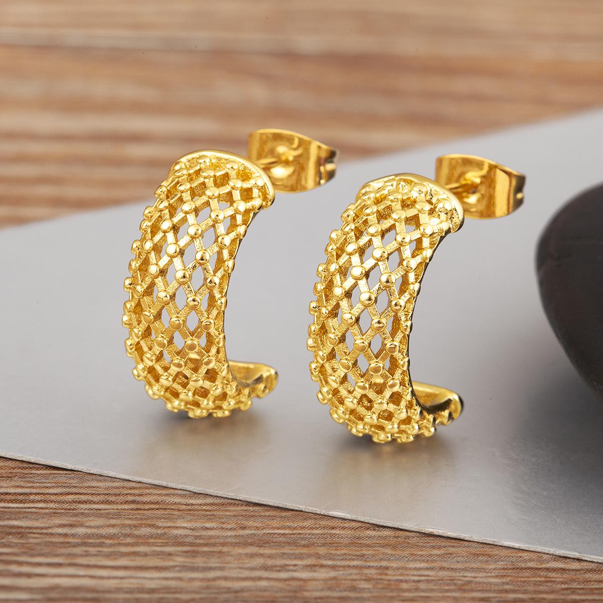 

Nidin New Arrival Retro 8 Styles Irregular Geometric Copper Stud Earrings For Women Vintage Ear Jewelry Wedding Party Fine Gifts