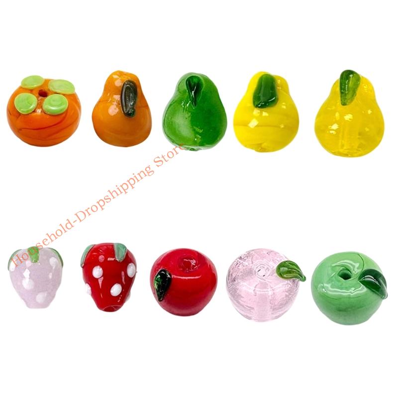 10/20/30Pcs Fruit Glass Beads For Handmade Art Craft Friendship Bracelets 85AD