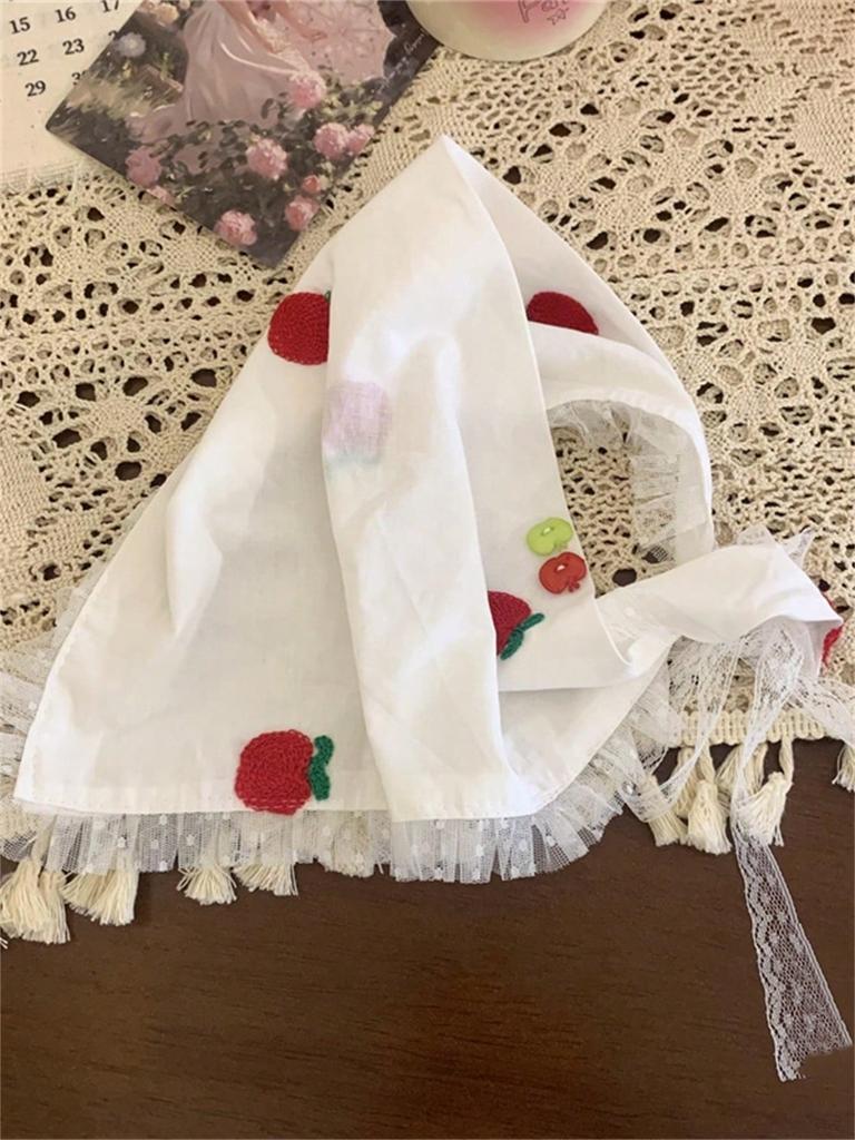 1 ladies vintage handmade crochet stitch mesh red cute sweet little daisies strawberry headband Binding Bandana Headband