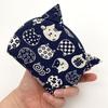 Kyosuke Japan-made Kyoto Ear-Style Pouch Approximately 10134cm Cat Pattern Small Item Holder Japanese Design Cotton Nyankomon Navy