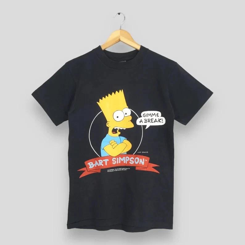 Vintage 90s Bart Simpson Cartoon Tshirt Roller Skate Bart Animated T-Shirt S-5XL M