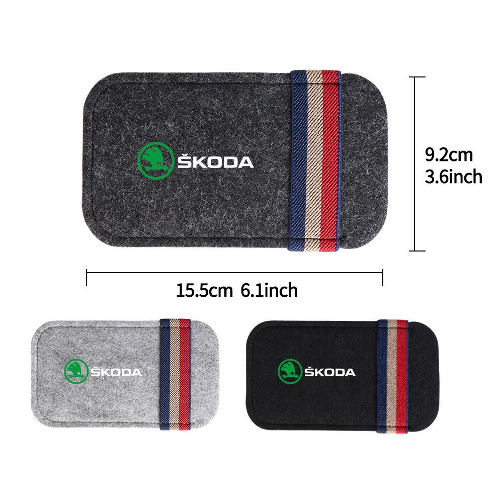 BAVK9 Car Interior Sun Visor Storage Box Eyeglasses Holder Sunglasses Clip For Skoda S Octavia Rapid Fabia Superb KAMIQ Roomster VRS