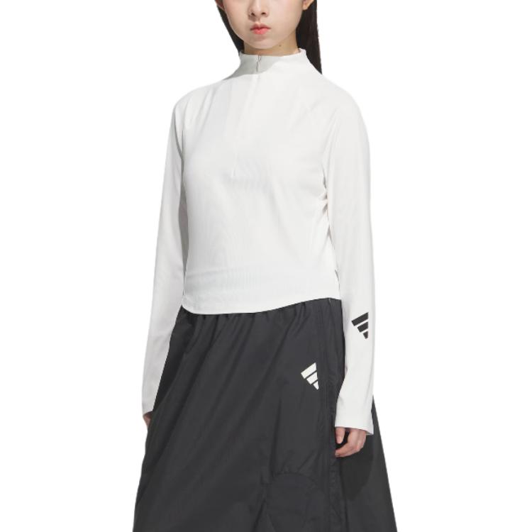 adidas Fos Series Climacool Future Quick-Dry Cool Sports Casual Long Sleeve Raglan T-Shirt Women Tops Bright-White Black JM4277