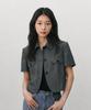 Outshell Half-Sleeve Crop Jacket Grey