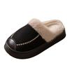 Warm And Velvet Women's Cotton Slippers Fashionable And Casual Closed Toe Open Heel Home Silent Scuff Slippers for Women