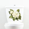 Toilet Lid Decal Self-Adhesive Non-Fading Removable Water-Resistant Plant Flower Theme Toilet Seat Lid Sticker Decor