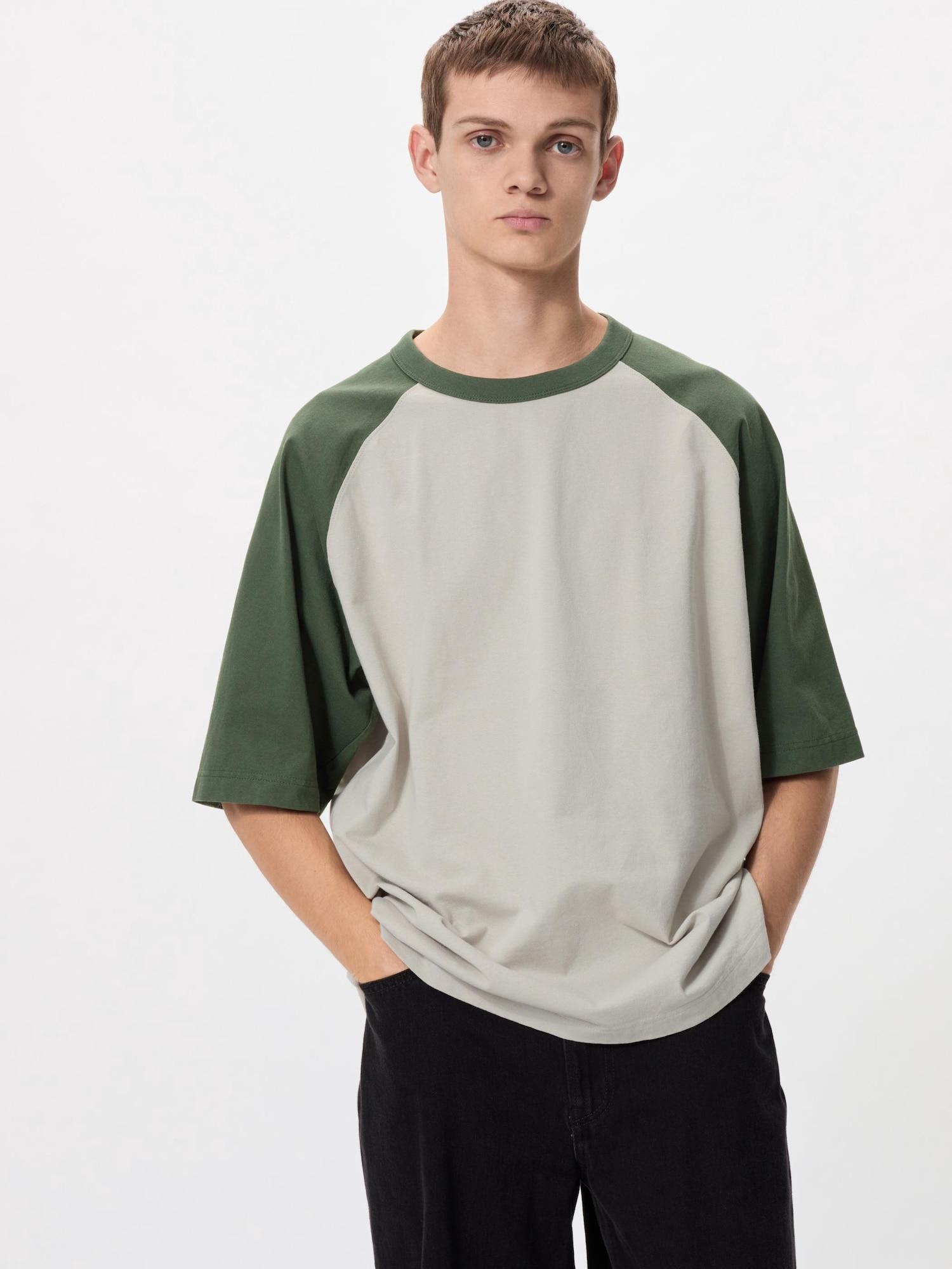 

Uniqlo Oversize Bicolor T Реглан 57 OLIVE/MEN S