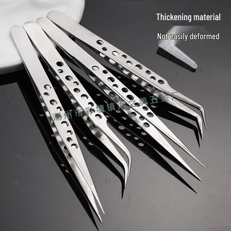 Stainless Steel Precision Tweezers with Curved Scorpion Tip for Eyelash Extension and Nail Art