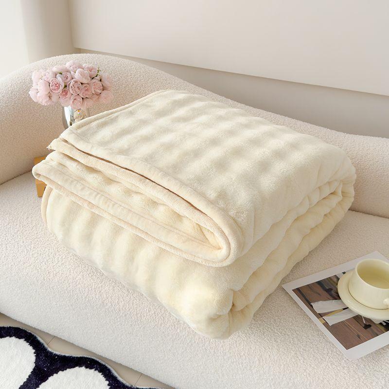 All-Season Coral Fleece Blanket for Office Naps and Sofa