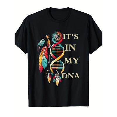 European Sizes Graphic T-Shirt - Lightweight Breathable Men's Crew Neck Tee with DNA Helix Graphic Shirt for Men, Casual Summer Wear