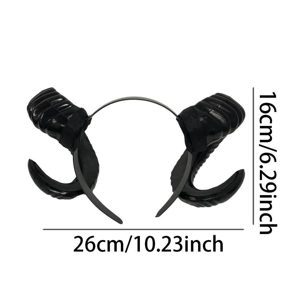 Black Demon Horn Pokrývka hlavy Pokrývka hlavy Cosplay Gotický Zvířecí Ovečka Ďábel Rohy Čelenka Kostýmy na Halloween Karneval Party Kostýmy