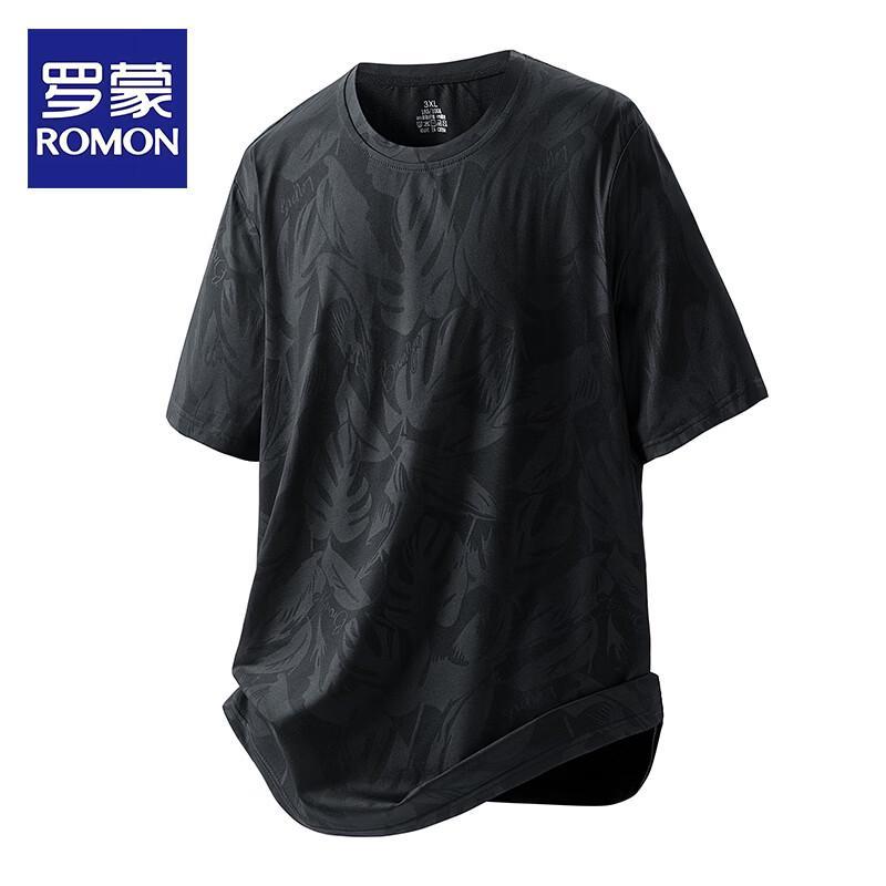 ROMON Men s Printed Quick Dry Short Sleeve T-Shirt L