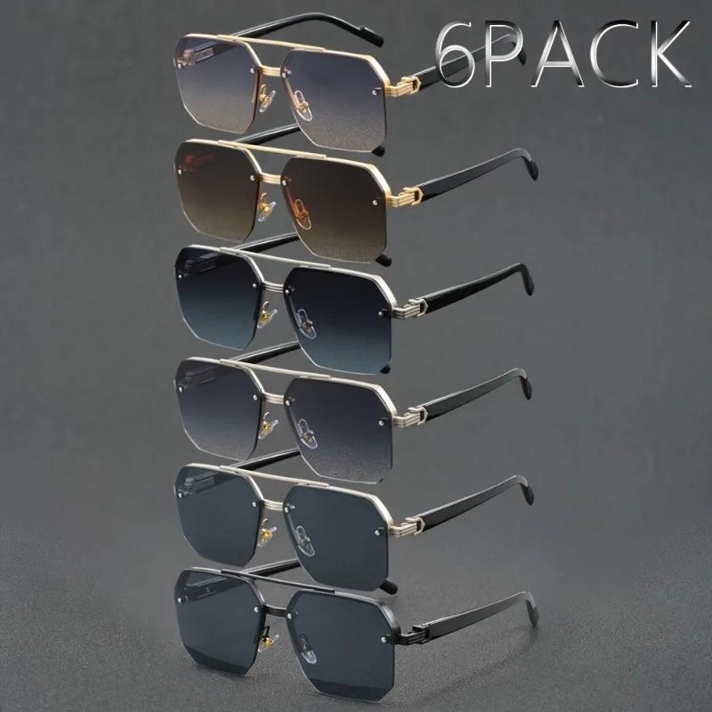 6PACK Men's and Women's Metal Half Frame Fashionable Glasses Suitable for Weddings Couples and Parties