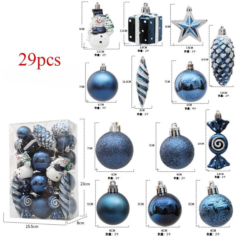 29/36/40pcs Christmas Ball Silver Red Christmas Tree Hanging Pendants Printed Special-shaped Gold Christmas Spheres  New