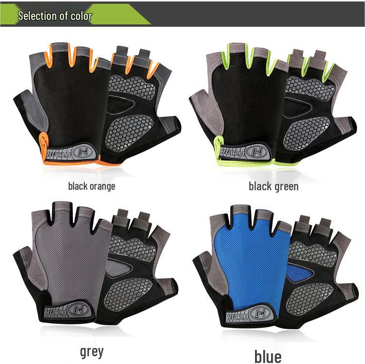 Men's and Women's Breathable Mesh Half-Finger Gloves for Sports, Weightlifting, Cycling, and Driving.