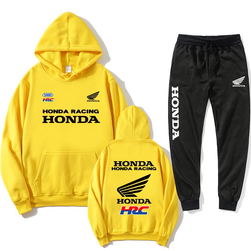 2026 Spring Summer men's sets motorcycle Honda racing print casual hooded sweatshirt sport shirt outdoor cycling clothing ahz256
