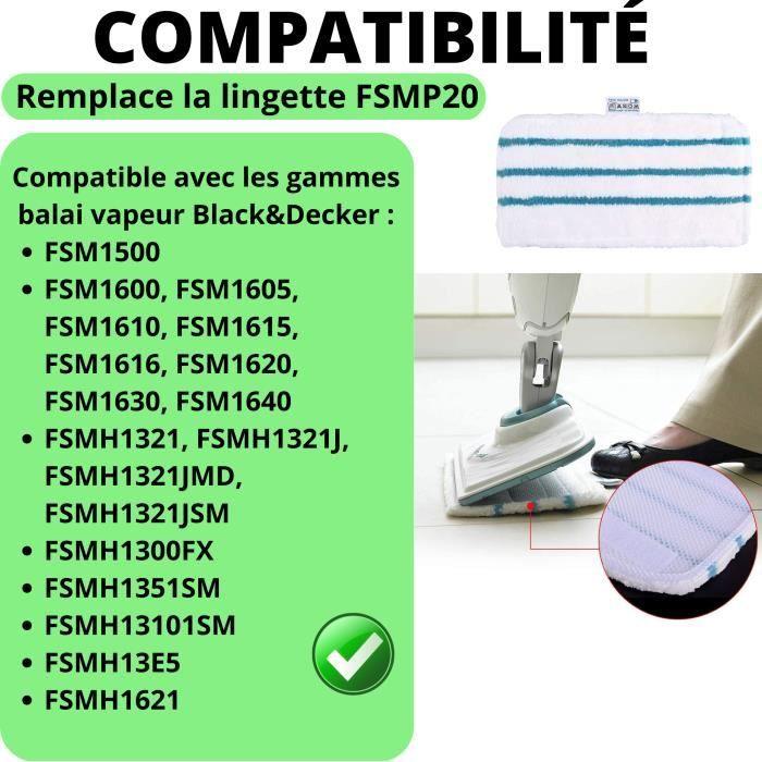 Rectangular Microfiber Cloth for Black and Decker Steam Mop FSM1630, FSM1616, FSM1605, FSMH13E5, FSMH1321 FSMP20 [Pack of 5]