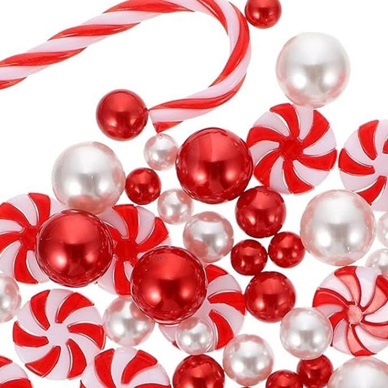 Dekoracja Świąteczna DIY Wypełniacze do Wazonu Świątecznego Plastikowe Pływające Koraliki w Kształcie Lasek Cukrowych na Ekspozycje Festiwalowe