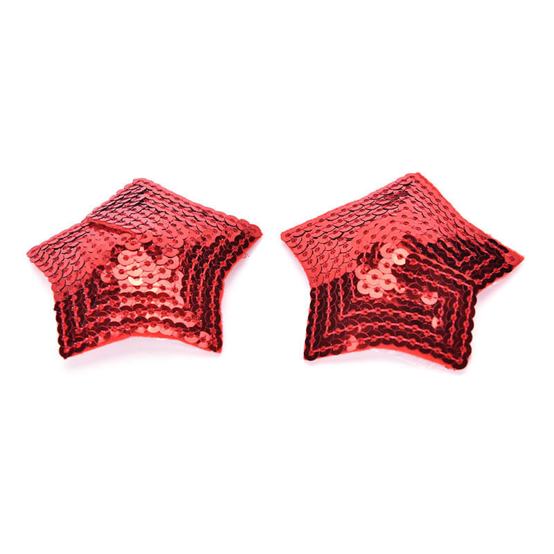 Ladies Sexy Sequined Tassel Star Stick On Pasties Breast Plain Nipple Covers