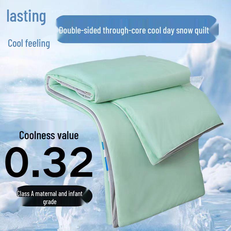 Nylon Cooling Silk Summer Quilt - Ice Cream Black Tech, Machine Washable for Air Conditioning and Dorms