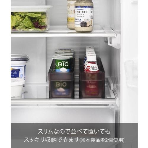 Yamazaki Tower Refrigerator Storage Case, Small, with Dividers, Black, W37.5 x D7.5 x H8.2cm, 1476, for Refrigerator Storage