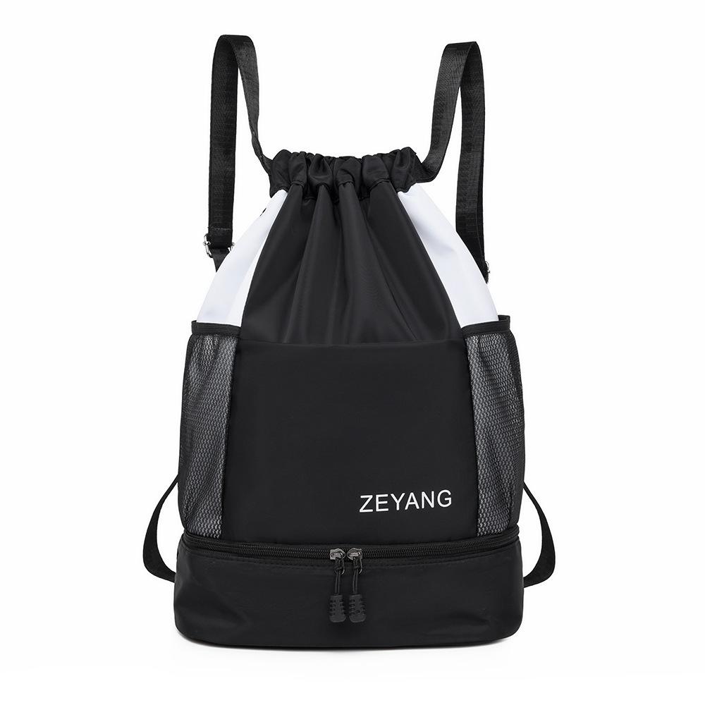 Men and Women Same Style Backpack Tied Drawstring Fashionable Contrasting Travel Bag Outdoor Sports Shoes Bin Basketball Bag