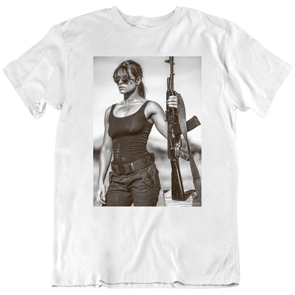 Sarah Connor, Terminator, Warrior Army Military Movie Fan T Shirt Tee Gift New 3XL