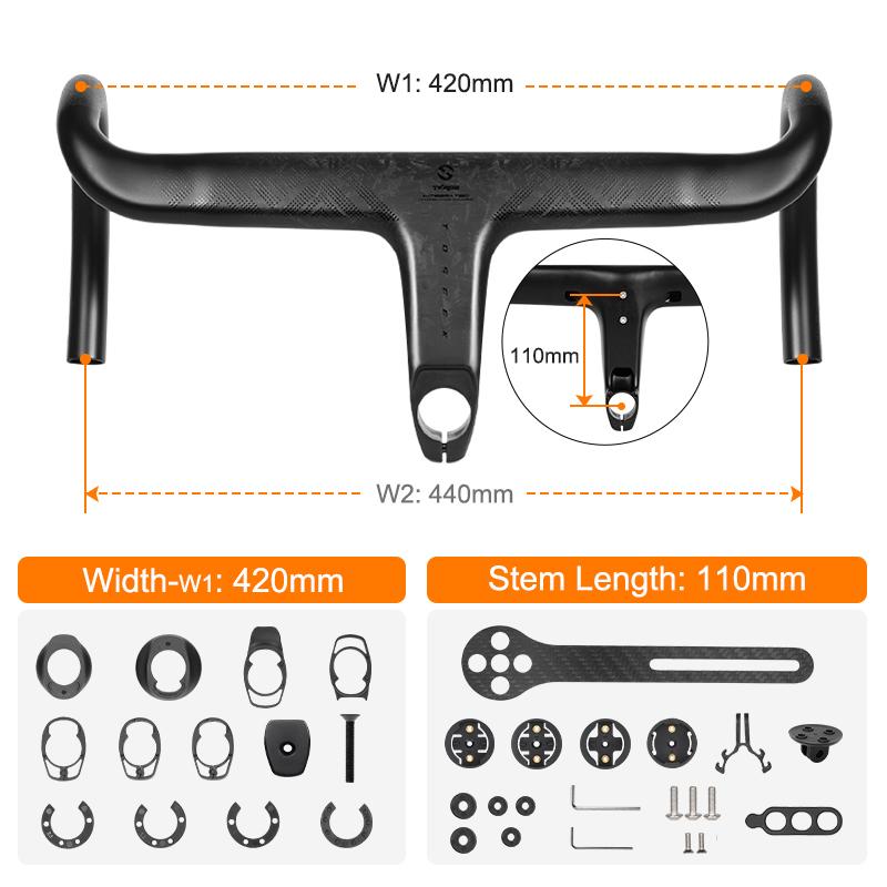 TOSEEK Carbon Handlebar Road Carbon Handlebar