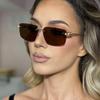 2026 New Frameless Beveled-Edge Sunglasses Women's Men's Y2K Street Style Fashion UV-Protective Eyewear Outdoor Travel Glasses