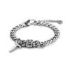 Neue wasserdichte Cuban Link Kettenarmbänder für Herren Mode Anlaufgeschützt Edelstahl Christliches Kreuz Anhänger Armband (MB18363)