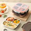 3/ 4 Grids Food Container Leak Proof Student Meal Plate Stainless Steel  Lunch Box  Camping