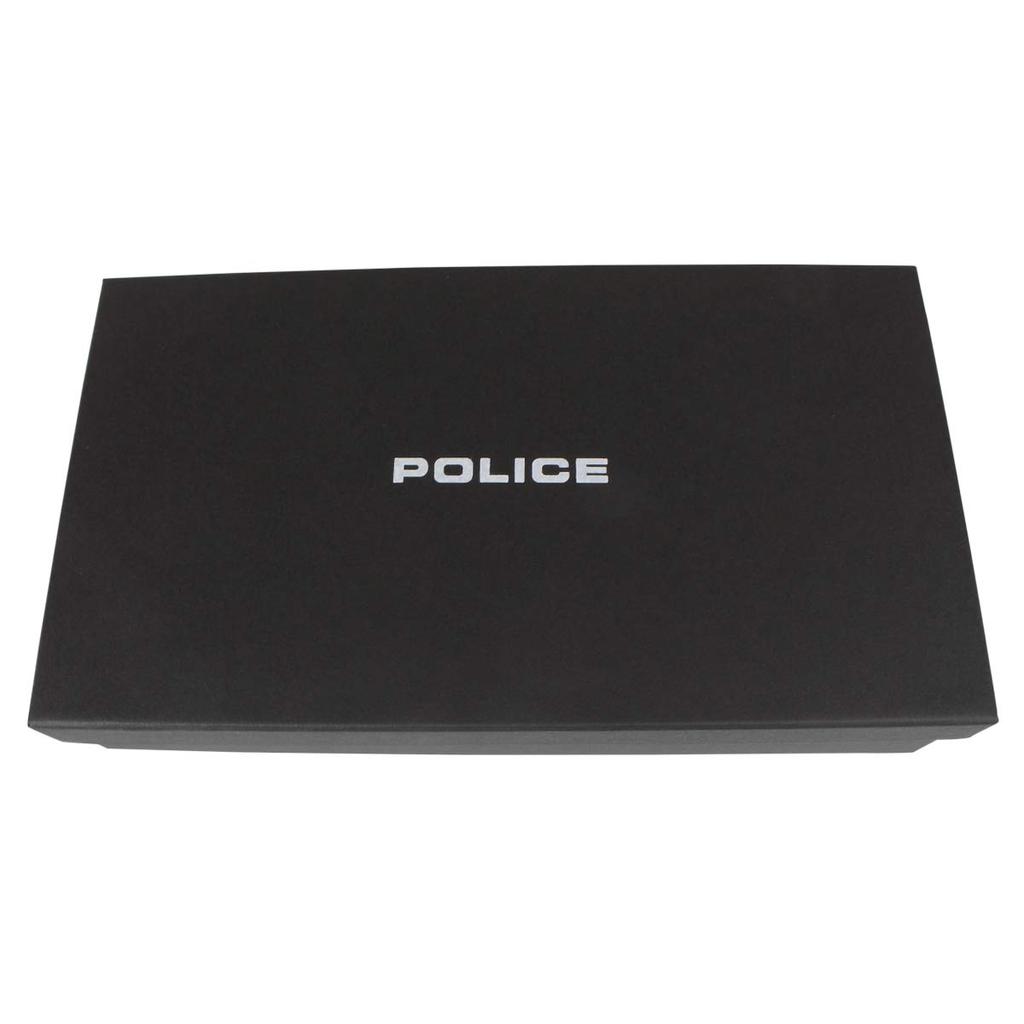 Police Edge Round Zipper Long Wallet with Coin Purse, PA-58002, Black, Size 10
