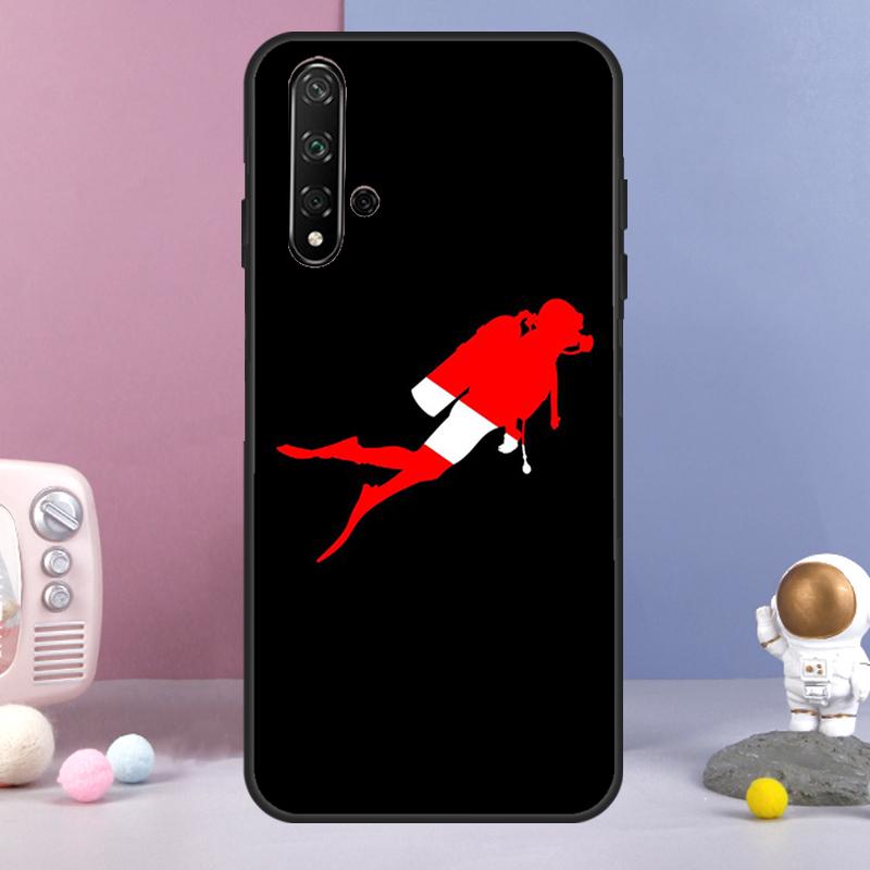 Scuba Diving Diver For Huawei Nova Y70 Y90 Y60 Y72 Y73 Y61 Y91 7i 8i 11i 12i 12s 9 10 SE P20 P30 P40 Lite Case