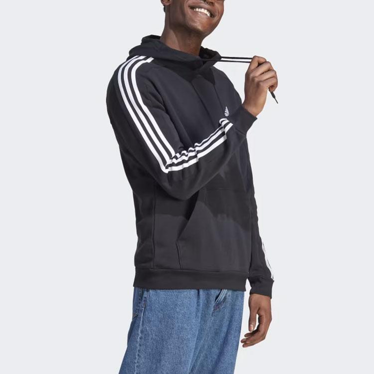 Adidas Essentials Fleece 3-Stripes Hoodie Men Hoodies Black IB4028