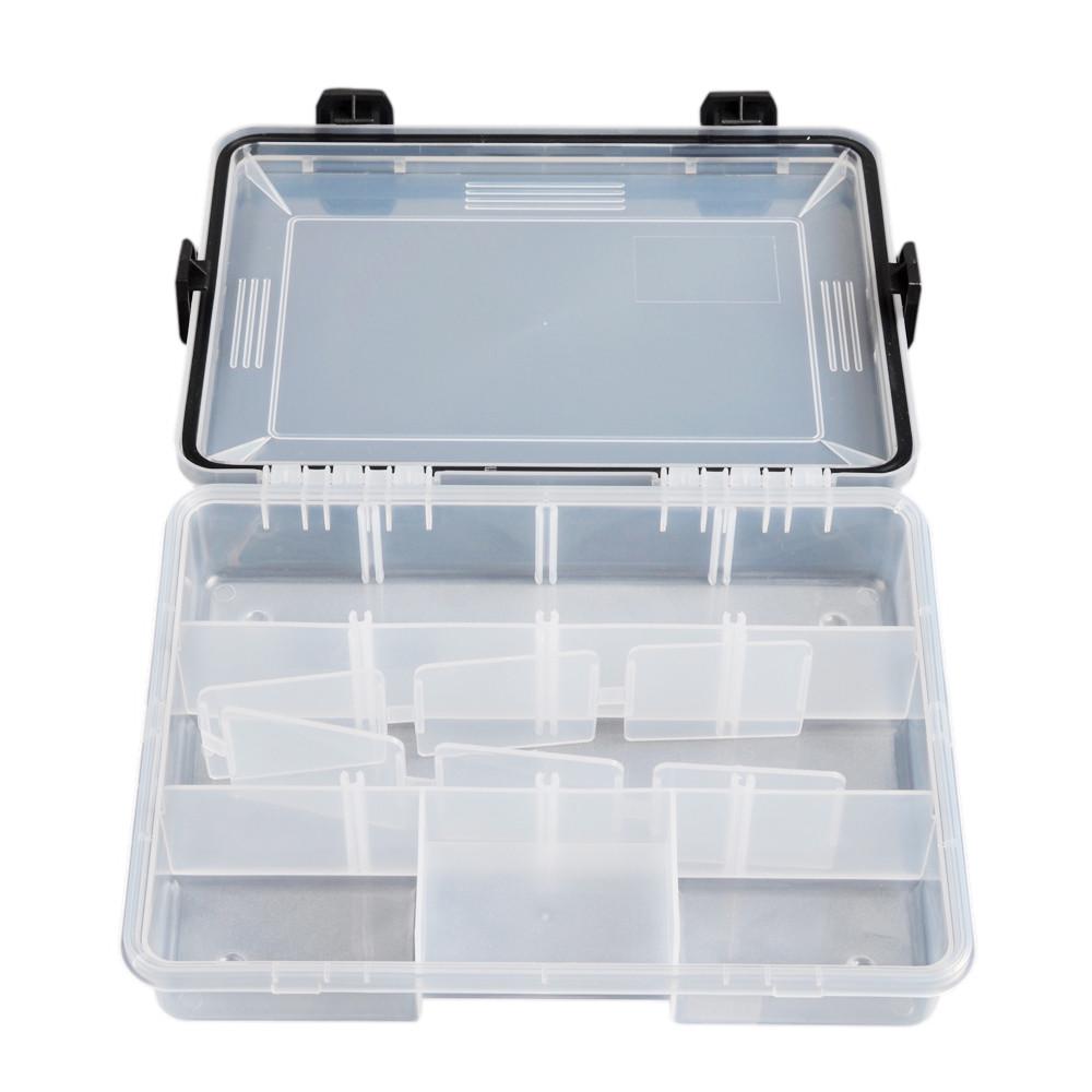 Plastic Fishing Tackle Box Small Accessory Container Clear Case Lure Bait Holder