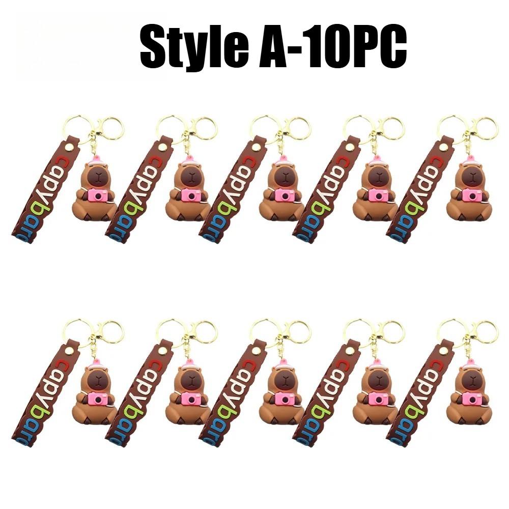 Adorable Capybara Key Ring 3D Capybara Figurine Bag Clip Decor for Children School Backpacks and Automotive Keychains