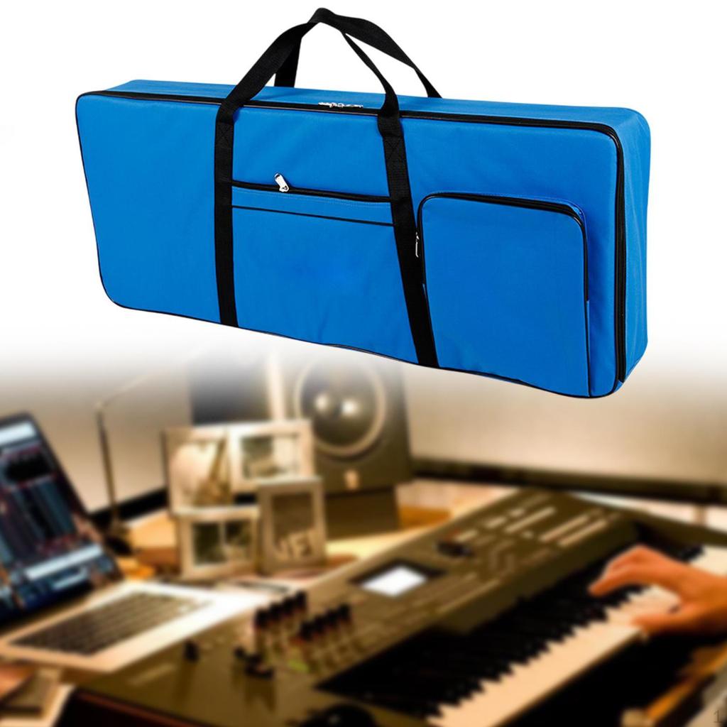 61 Key Keyboard Case 40.16"x16.54"x1.97" Oxford Cloth Accessories Padded with Backpack Straps
