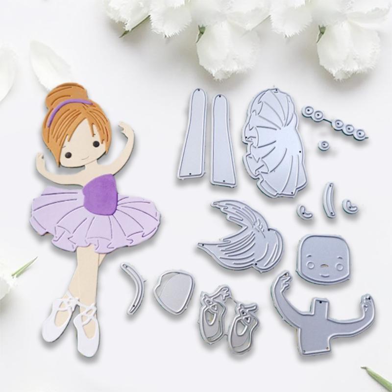 Dancing Girl Metal Cutting Dies Stencil DIY Scrapbooking Album Paper Card Template Mold Embossing Craft Decoration X3UC
