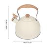 2,5L Edelstahl Teekanne Beige Pfeifkessel mit Griff Bequeme Teekanne Küchenzubehör