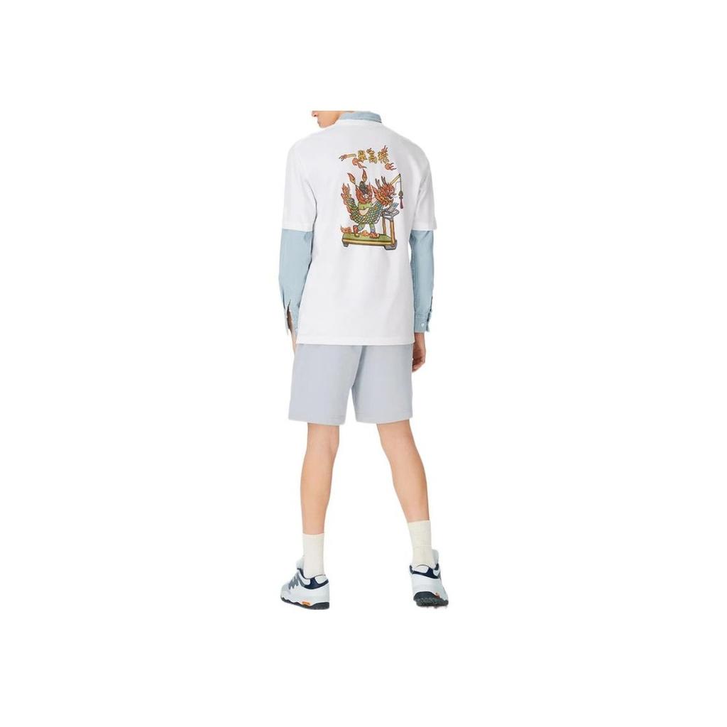 Li Ning Sports Trend Serie High Rice Cartoon-Muster Rundhals Lässiges Kurzarm-T-Shirt Herren T-Shirts Standard-Weiß AHSS367-1